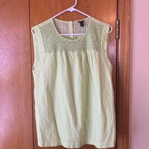 J. Crew lime green sleeveless top, lined.